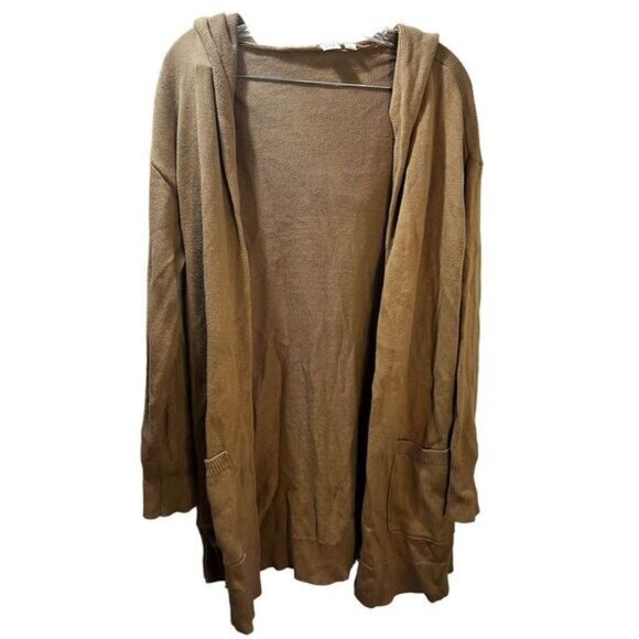GAP Hooded Cardigan Open Front Brown Womens Medium - Picture 2 of 6
